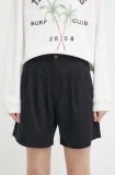 Levi&#039;s pantaloni scurti femei, culoarea negru, neted, high waist