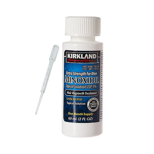 Tratament impotriva caderii parului Minoxidil Kirkland 5%, Pipeta gradata, din plastic, 60 ml, 1 lun