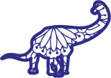 Cumpara ieftin Sticker decorativ, Mandala, Dinozaur, Albastru, 85 cm, 7496ST-1, Oem