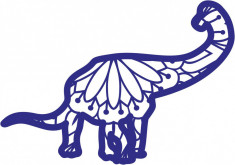 Sticker decorativ, Mandala, Dinozaur, Albastru, 85 cm, 7496ST-1 foto