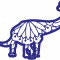 Sticker decorativ, Mandala, Dinozaur, Albastru, 85 cm, 7496ST-1