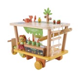 Set de joaca din lemn, Magazinul de sucuri Eco 26 piese, Hape Green Planet Explorers