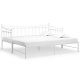 Cumpara ieftin Cadru pat canapea extensibila, alb, 90x200 cm, metal