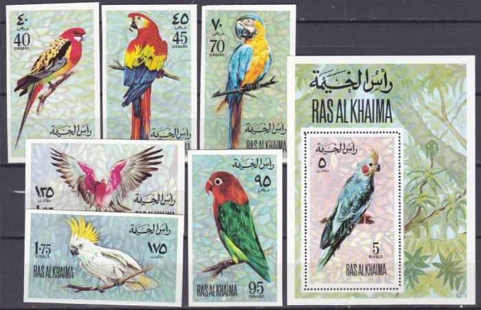 DB1 Fauna Pasari Ras al Khaima Papagali 6 v. NDT + SS DT MNH