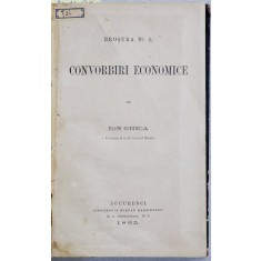 Convorbiri Economice de Ion Ghica, Editia I - Bucuresti 1865