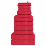 vidaXL Set prosoape 12 piese rosu 360 g/m&sup2; 100% bumbac