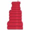 Set prosoape 12 piese rosu 360 g/m&sup2; 100% bumbac