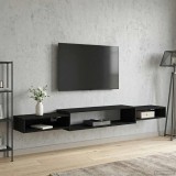 vidaXL Sistem de TV montat pe perete Montare pe perete Stejar Negru 8006014
