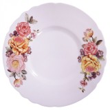 Set 6 Farfurii Intinse Opal Alb Trandafiri 25.5cm DEC009 LXBYQP-100 CNN33613