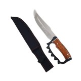 Cutit Pumnal cu Lama din Otel Inoxidabil, Maner Lemn, Husa Textila cu Prindere Curea, 32 cm