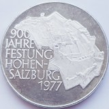 447 Austria 100 Schilling 1977 Hohensalzburg Fortress km 2935 argint, Europa