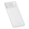 Baseus - Power Bank Bipow (PPBD050002) - Digital Display 2xUSB QC3.0, USB-C 10000mAh 15W + Cable Micro-USB 0.25m - White