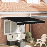 vidaXL Cortina Retractabilă Manual Negru 300x250 cm