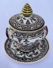 VAS cu FARFURIOARA din ceramica portugheza BARREIRA CONDEIXA, secol XVII