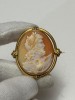 BROSA AUR 18K + CAMEE - Zeus - Sculptata in Scoica Sardonyx - Rara - Vintage !