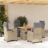 VidaXL Set mobilier de grădină cu perne, 5 piese, bej, poliratan