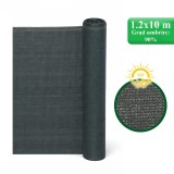 Plasa de umbrire, HDPE, UV, 150 g/mp, grad umbrire 90%, antracit, 1.2x10 m, Strend Pro