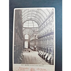 Fotografie pe carton, imagine de la Galeria Vittorio Emanuelle Milano, cca 1900