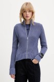Karl Lagerfeld Jeans cardigan din bumbac culoarea violet, A4W18017
