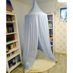 Baldachin de tavan bleu cu buline marunte, diametru 75 cm
