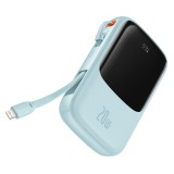 Baseus - Power Bank Qpow Pro (PPQD030003) - Lightning, Type-C, USB, 20000mAh, 20W, with Cable USB-C, Lightning, 3A - Blue
