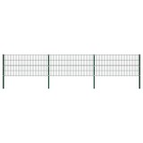 Cumpara ieftin Panou de gard cu st&acirc;lpi din fier, verde, 522x80 cm