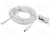 Cablu alimentare DC, DC 5,5/2,5 mufa, DC 5,5/2,5 soclu, alb, 5m, GOOBAY - 76680