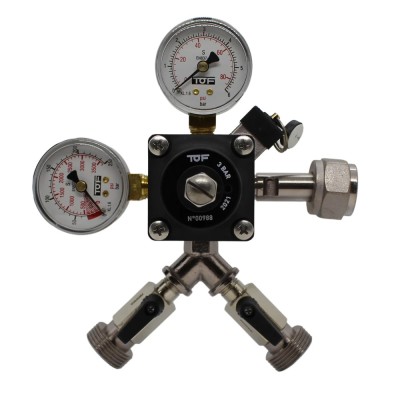 Druckminderer, Druckregler, Druckreduzierventil - CO2 f&amp;uuml;r Bier Zapfanlage 3 bar, 2-leitig foto