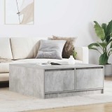 VidaXL Masuta de cafea cu sertare Gri beton 100x100x40 cm