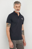 Karl Lagerfeld tricou polo bărbați, culoarea bleumarin, cu imprimeu 500221.745022