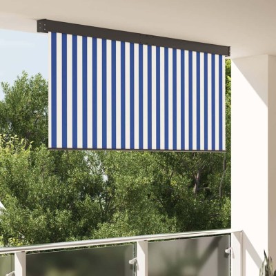vidaXL Jaluzea Rulou de Exterior Albastru și alb 220 x 250 cm țesătură 362093 foto