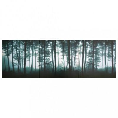 Set Tablouri Din P&amp;acirc;nză Imprimeu Copaci Multicolor 120 x 40 cm 289290 foto