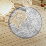 vidaXL Covor de exterior, ARAKIL gri deschis, &Oslash;120 cm, PP