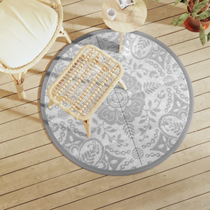 vidaXL Covor de exterior, ARAKIL gri deschis, &Oslash;120 cm, PP