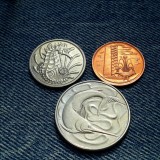 # Lot 1, 10, 20 Cent Cents 1980 - 1981 Singapore / 3 monede / fauna marina