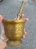 Mojar cu pistil antic din bronz de dimensiuni mari