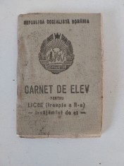 Carnet de Elev, RSR, anii 70, Baia Mare Liceul Gh. Sincai