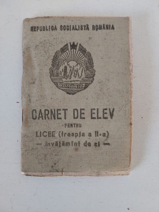 Carnet de Elev, RSR, anii 70, Baia Mare Liceul Gh. Sincai