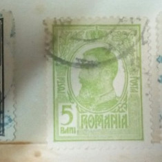 SV * Romania LOT 2 x 1 BAN 5 - 10 - 15 BANI 1918 CAROL I tipografiate