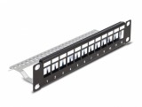 Patch panel 10&quot; 1U pentru 12 x Keystone Negru, Delock 66874