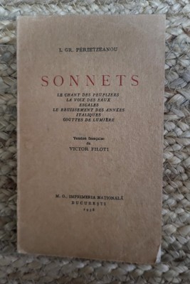SONNETS par I. GR. PERIETZEANOU ,1938 foto
