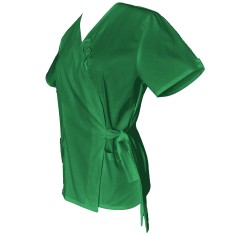 Halat Medical Pe Stil, Tip Kimono Verde conex cu Elastan, Model Daria - 4XL