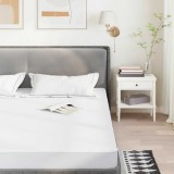 Protecție saltea impermeabilă vidaXL, 100x200 cm, albă, silențioasă, respirabilă, poliester, lavabilă, husă protectoare cu elastic