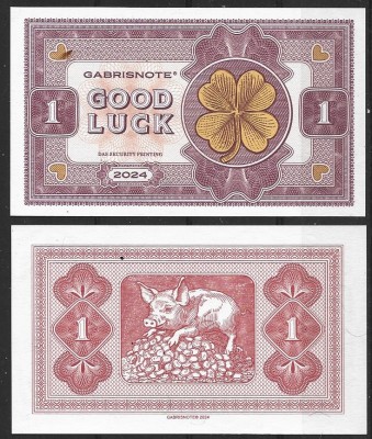 !!! BANCNOTA MATEJ GABRIS - ONE GOOD LUCK , IN ENGLEZA - 2024 - UNC foto