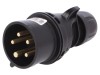 Conector Alimentare AC Trifazat PCE 16A 400V IP44, 5 Pini 3P+N+PE, Tip Tata, Polarizare 6H, Alama