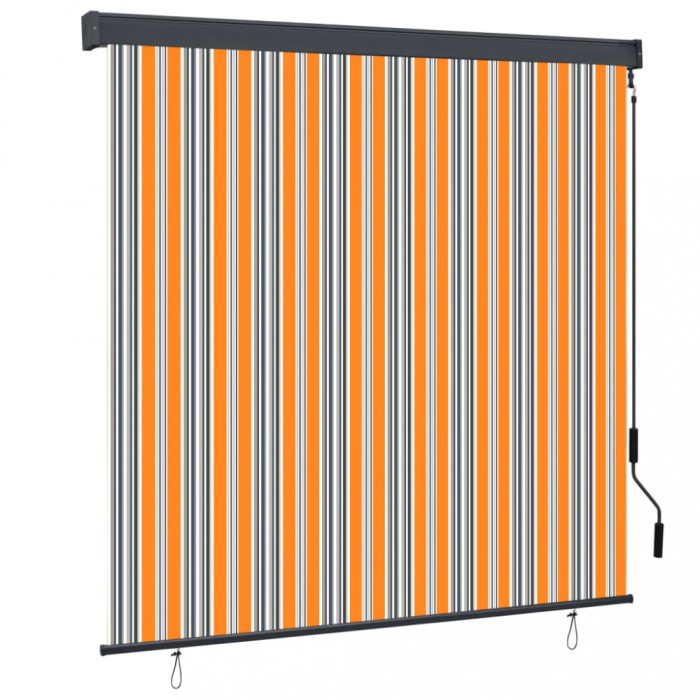 Jaluzea tip rulou de exterior, galben și albastru, 170 x 250 cm
