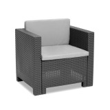 Scaun de grădină din plastic City, grafit