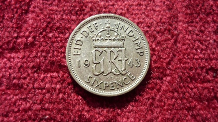 6 PENCE 1943 ARGINT *****