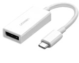 CABLU video Ugreen, &amp;quot;MM130&amp;quot; adaptor USB Type-C (T) la DisplayPort (M), 10 cm, rezolutie maxima 4K UHD (3840 x 2160) la 60 Hz, alb &amp;quot;4037
