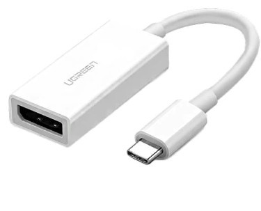 CABLU video Ugreen, &amp;quot;MM130&amp;quot; adaptor USB Type-C (T) la DisplayPort (M), 10 cm, rezolutie maxima 4K UHD (3840 x 2160) la 60 Hz, alb &amp;quot;40372&amp;quot; (timbru verd foto